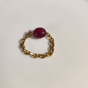 Pink Tourmaline Chain Ring